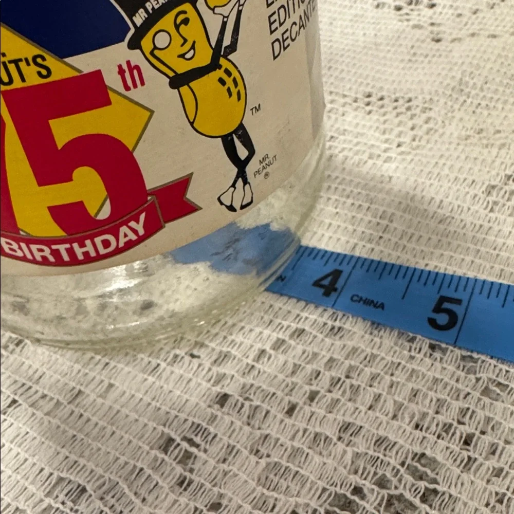 Planters Mr Peanut 75 Birthday Jar with ORIGINAL RARE with label and tag! VTG